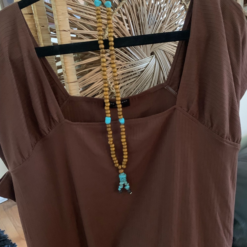 Lane Bryant square neck knit top ( necklace not included )